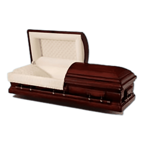 Batesville Premier Mahogany casket — solid mahogany with champagne velvet interior (view 2)