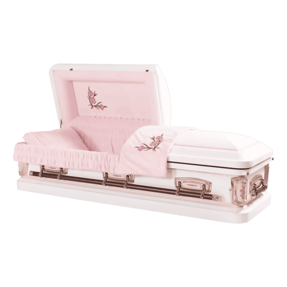 Primrose casket — primrose 18-gauge steel with pink velvet interior (view 2)