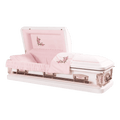 Primrose casket — primrose 18-gauge steel with pink velvet interior