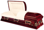 Batesville Pieta Maple casket — solid maple with champagne velvet interior (view 2)