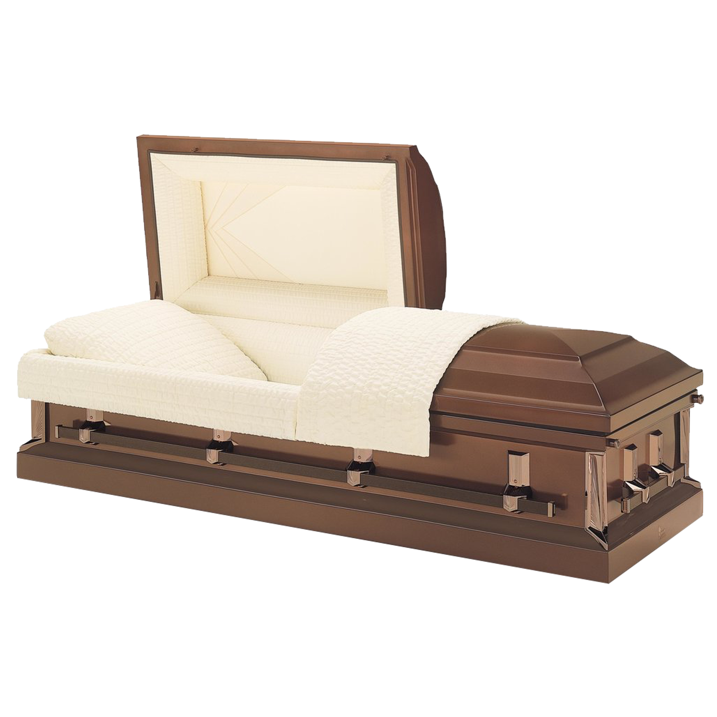 Batesville Roman Bronze Casket — bronze 20-gauge steel with rosetan crepe interior (view 2)