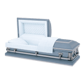Batesville Saturn Blue Casket — blue 20-gauge steel with light blue crepe interior