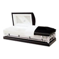 Batesville Silver Ebony Casket — silver 20-gauge steel with ivory crepe interior