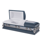 Batesville Silver Sapphire Casket — silver 16-gauge stainless steel with velvet interior (view 2)