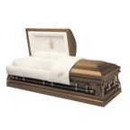 Batesville Sunset Wheat Casket — bronze 16-gauge steel with champagne velvet interior (view 2)