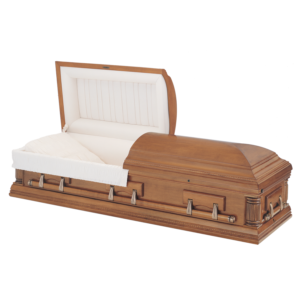 Batesville Trenton Hardwood casket — solid poplar with rosetan crepe interior (view 2)