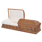 Batesville Trenton Hardwood casket — solid poplar with rosetan crepe interior (view 2)
