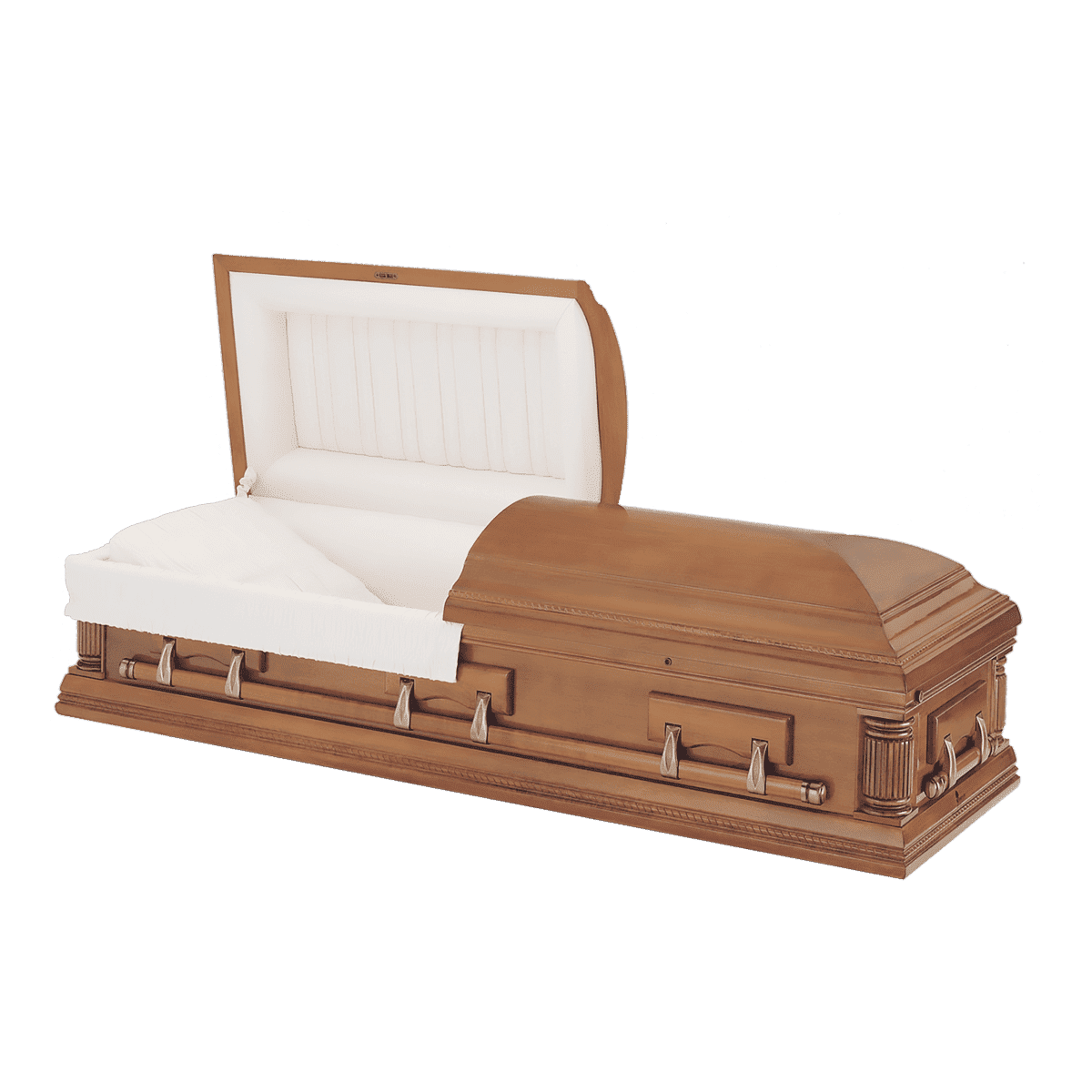 Batesville Trenton Hardwood casket — solid poplar with rosetan crepe interior