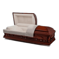 Batesville Woodbridge Pecan casket — solid pecan with champagne velvet interior