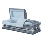 Baylor Blue casket — blue 20-gauge steel with blue interior