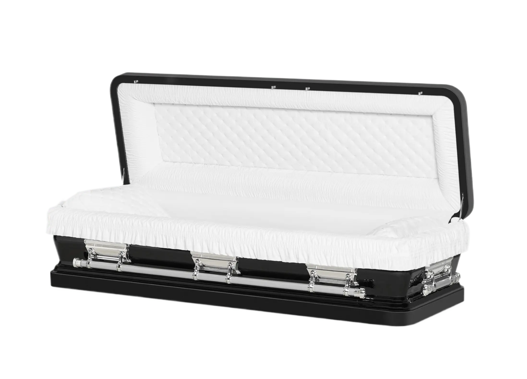 Black and Silver Casket Full Couch