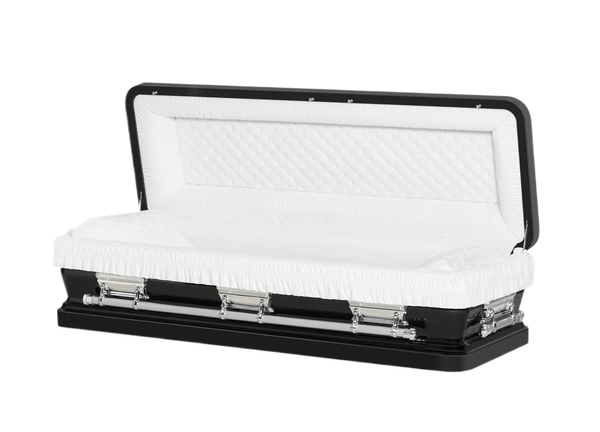Black and Silver Casket Full Couch