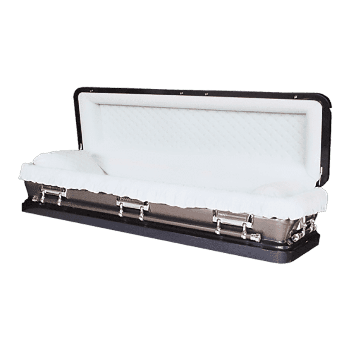 Discount Caskets Series Blue Full Couch — blue steel with blue velvet interior