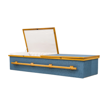 Blue and Gold Cloth Casket