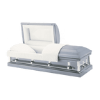 Batesville Churchill Blue Casket — blue 18-gauge steel with light blue crepe interior