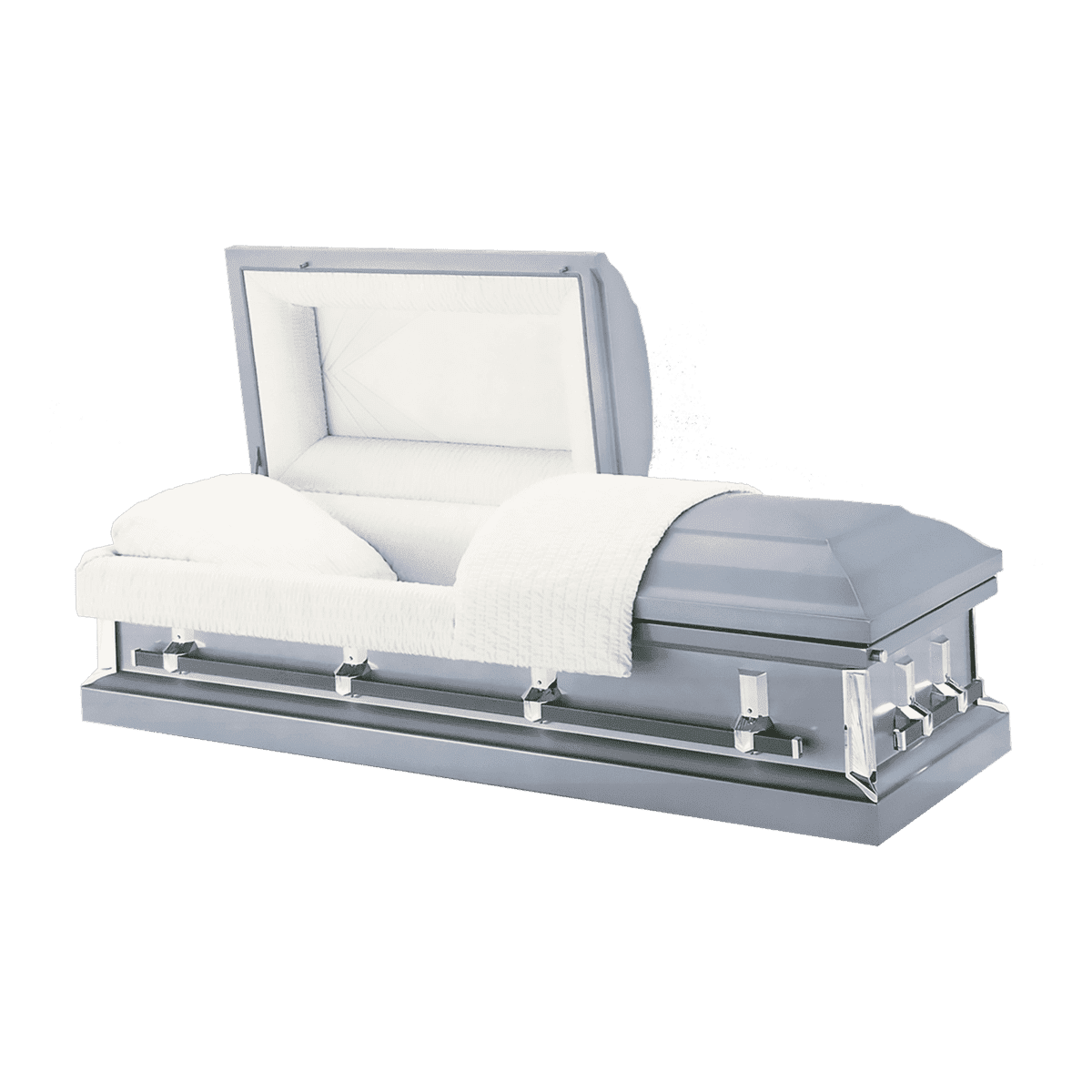Batesville Churchill Blue Casket — blue 18-gauge steel with light blue crepe interior