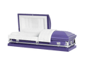 Clair Purple casket — purple 20-gauge steel with white crepe interior