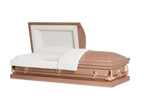 Clair Series Copper/Brass casket — copper 20-gauge steel with ivory crepe interior