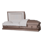 Clair Series Copper casket — copper 20-gauge steel with ivory crepe interior