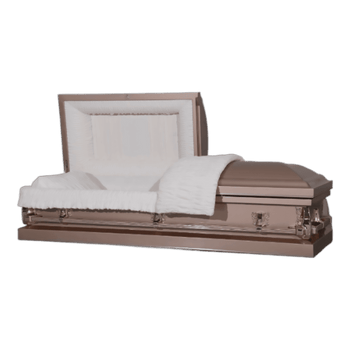 Clair Series Copper casket — copper 20-gauge steel with ivory crepe interior