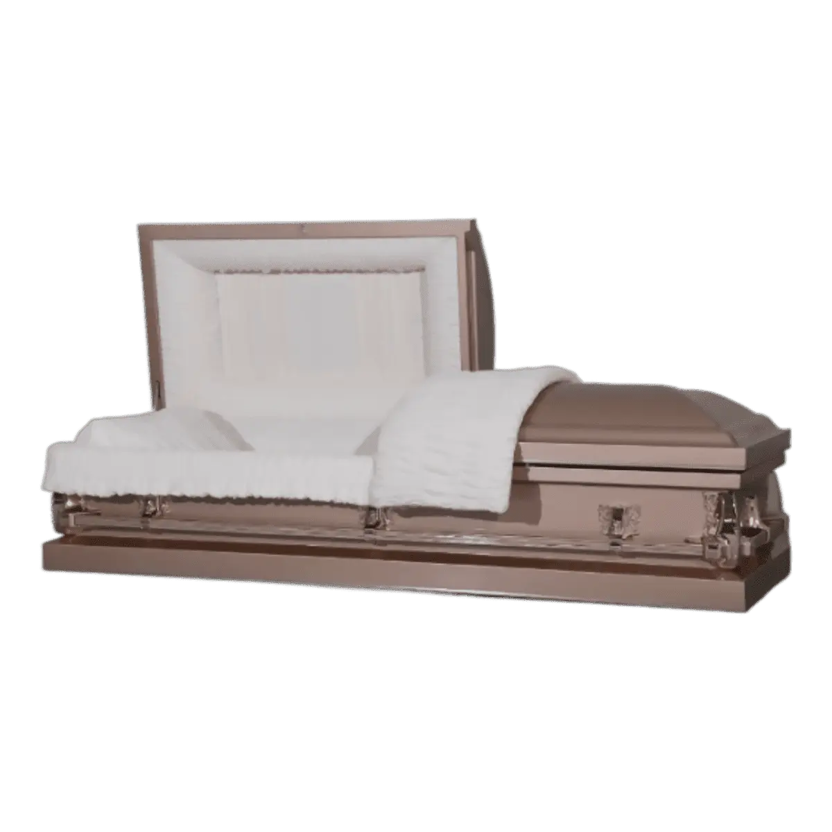 Clair Series Copper casket — copper 20-gauge steel with ivory crepe interior (view 2)