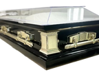 Clear Casket Black and Gold — white velvet interior (view 2)
