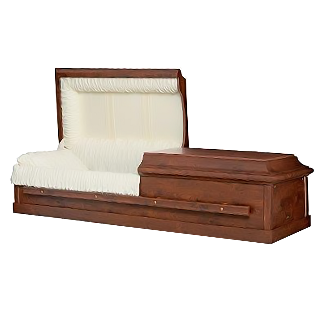 Corbin Wood casket — white interior (view 2)