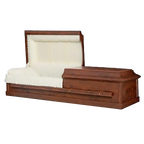 Corbin Wood casket — white interior (view 2)