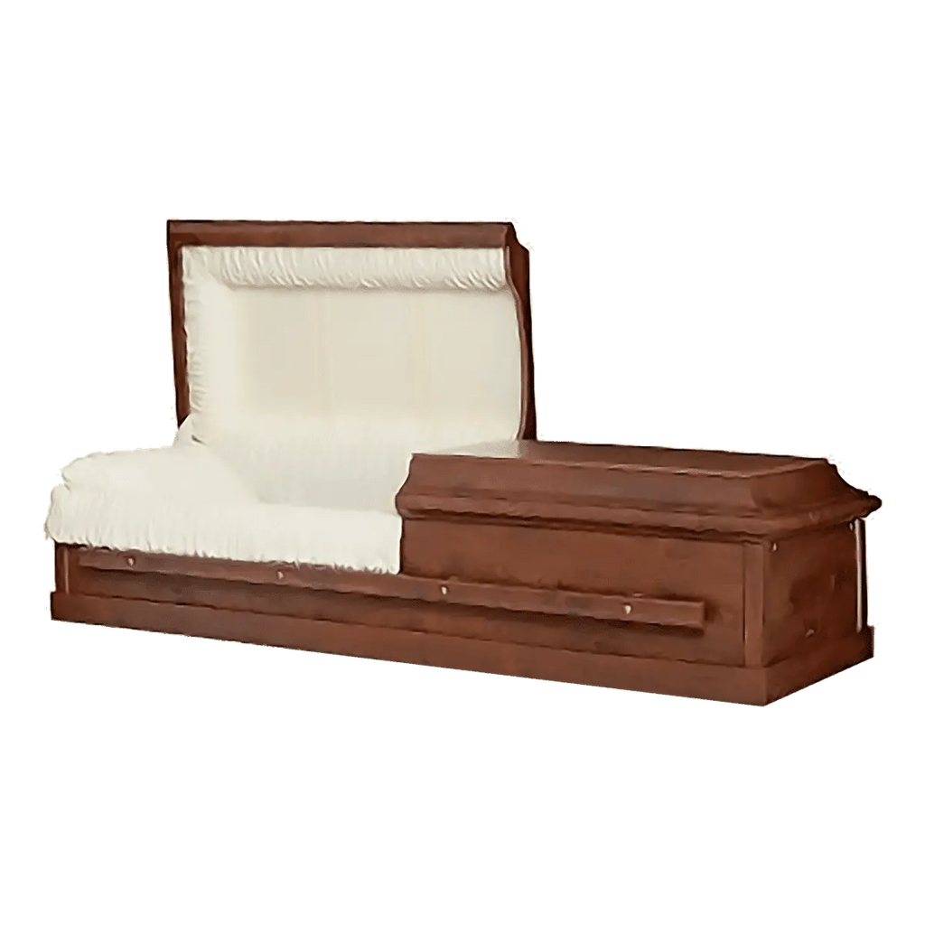 Corbin Wood casket — white interior (view 3)