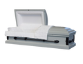 Cosmos Series White casket — white 20-gauge steel with white crepe interior