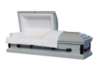Cosmos Series White casket — white 20-gauge steel with white crepe interior
