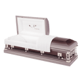 Batesville Cottage Rose Casket — purple 18-gauge steel with ivory crepe interior