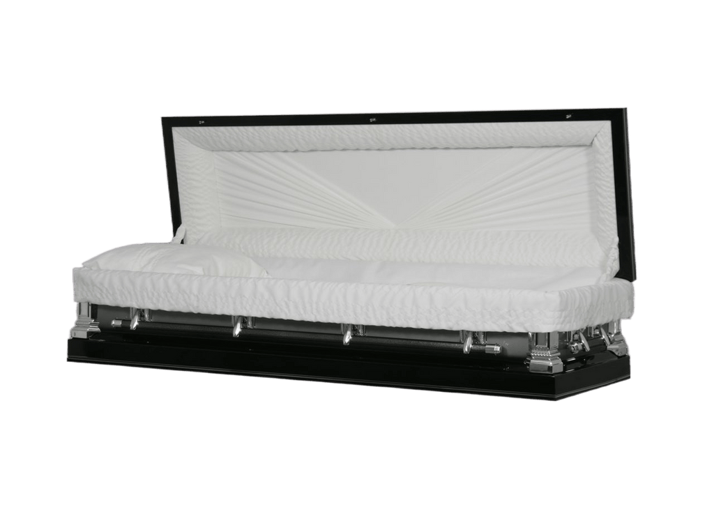 Ebony/Silver Casket Full Couch