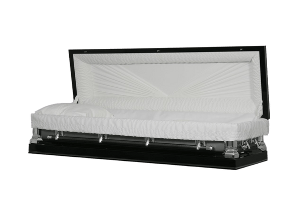 Ebony/Silver Casket Full Couch