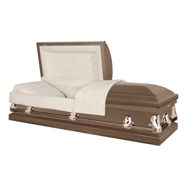 The Forever Series Copper casket — copper 20-gauge steel with crepe interior
