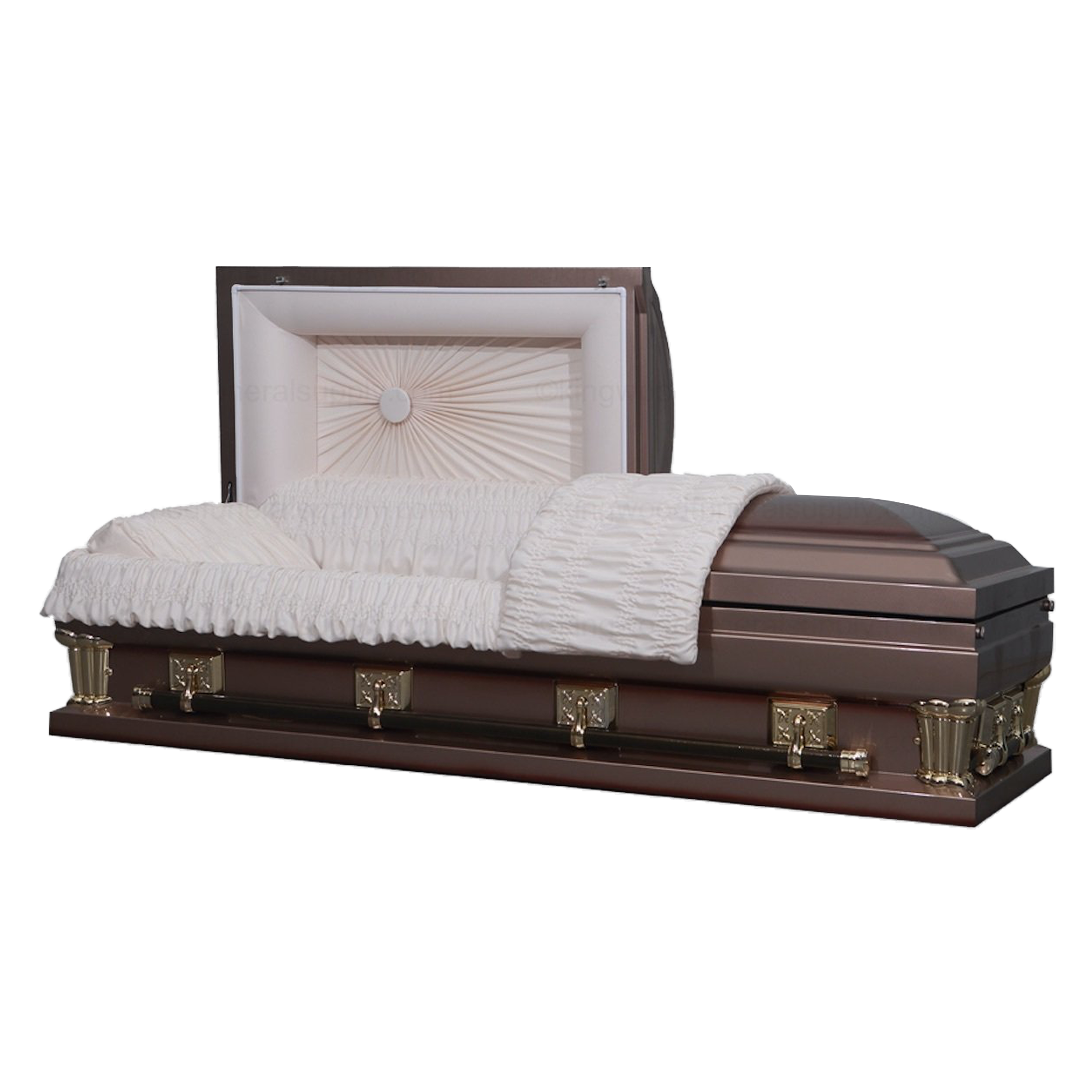 Franklin Copper casket — copper 18-gauge steel with white velvet interior (view 2)