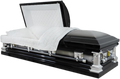 Galaxy Diplomat casket — black 18-gauge steel with white interior