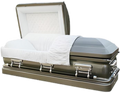 Galaxy Gunmetal casket — gunmetal 18-gauge steel with white crepe interior