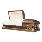 Galaxy Horizon Bronze casket — bronze 18-gauge steel with ivory crepe interior (view 2)
