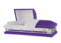 Galaxy Purple casket — purple 20-gauge steel with white crepe interior