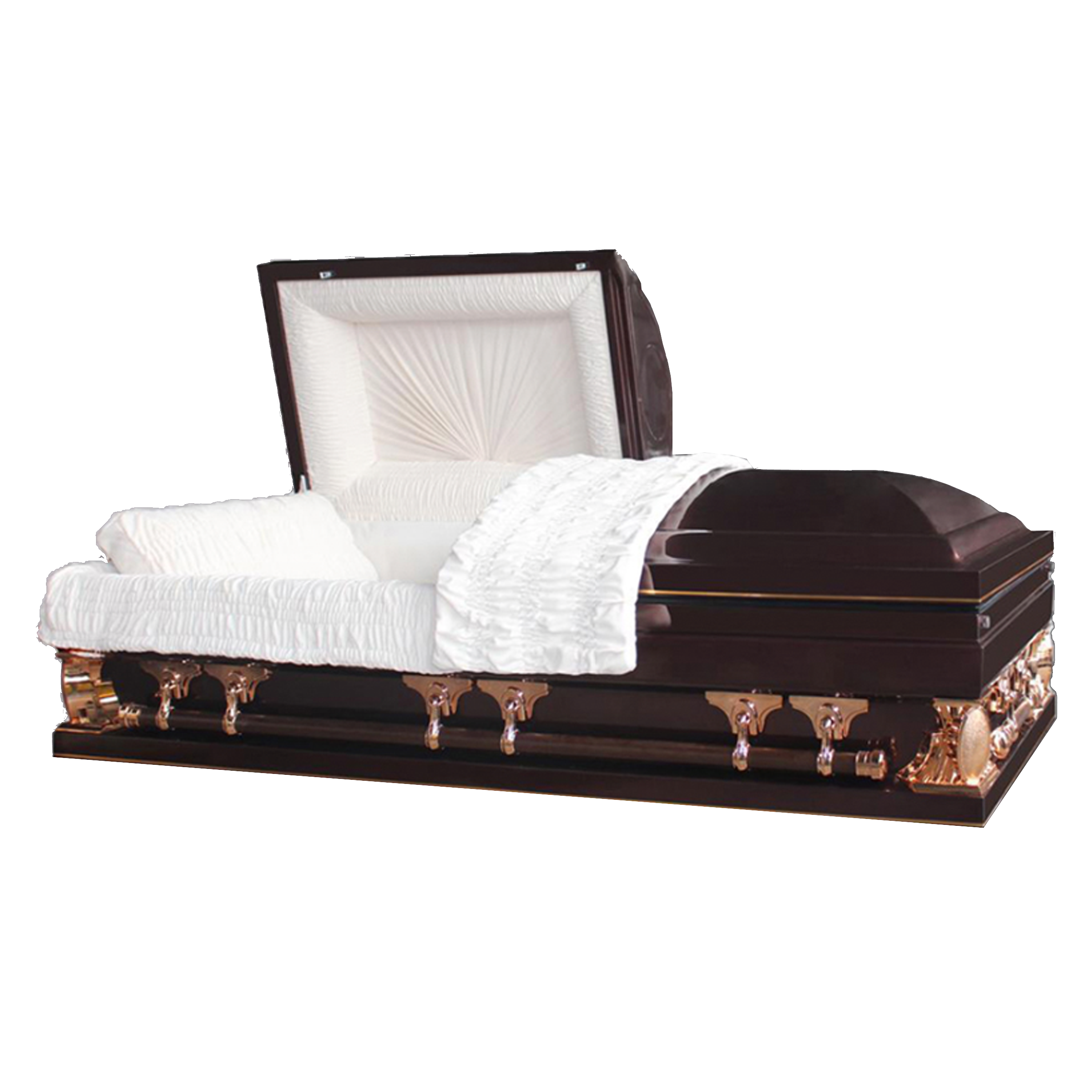 Gemini Series Burgundy casket — burgundy 18-gauge steel with ivory velvet interior (view 2)