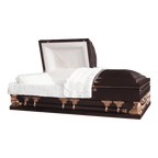 Gemini Series Burgundy casket — burgundy 18-gauge steel with ivory velvet interior (view 3)