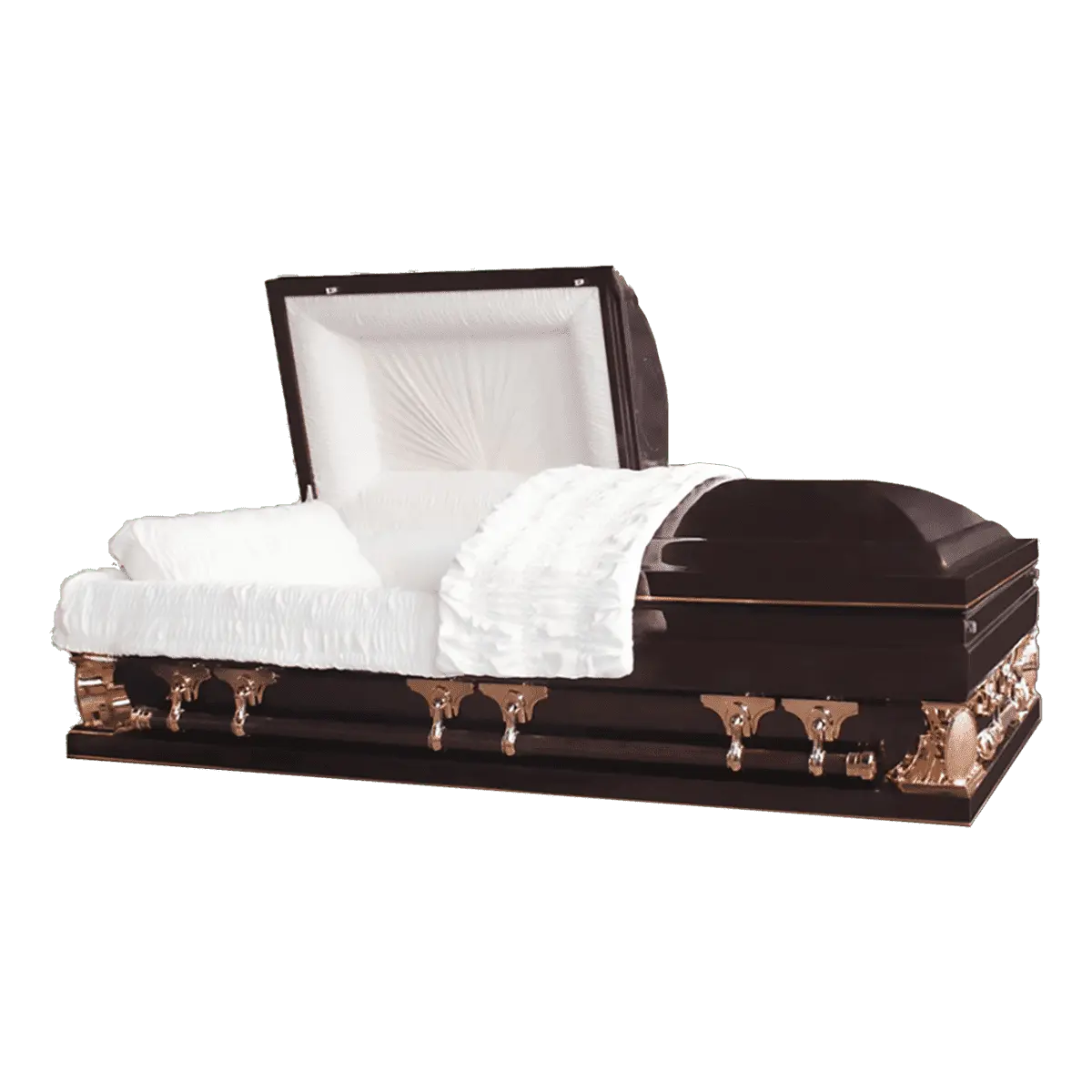 Gemini Series Burgundy casket — burgundy 18-gauge steel with ivory velvet interior (view 3)