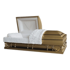 Gemini Series Gold Casket — gold 18-gauge steel with ivory velvet interior (view 3)