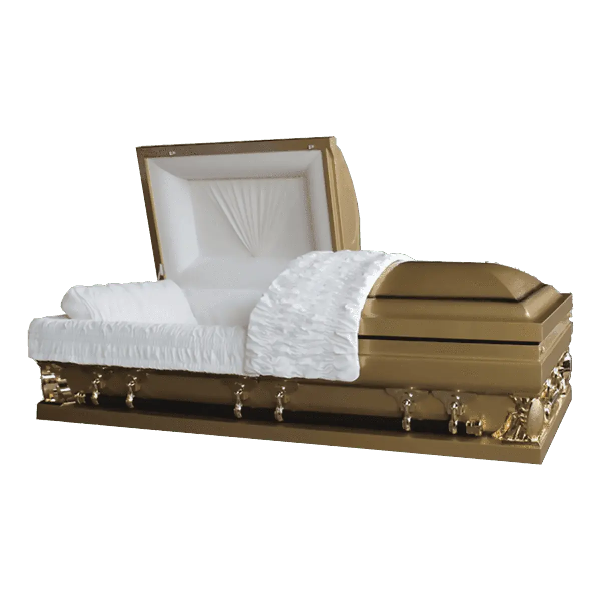 Gemini Series Gold Casket — gold 18-gauge steel with ivory velvet interior (view 3)