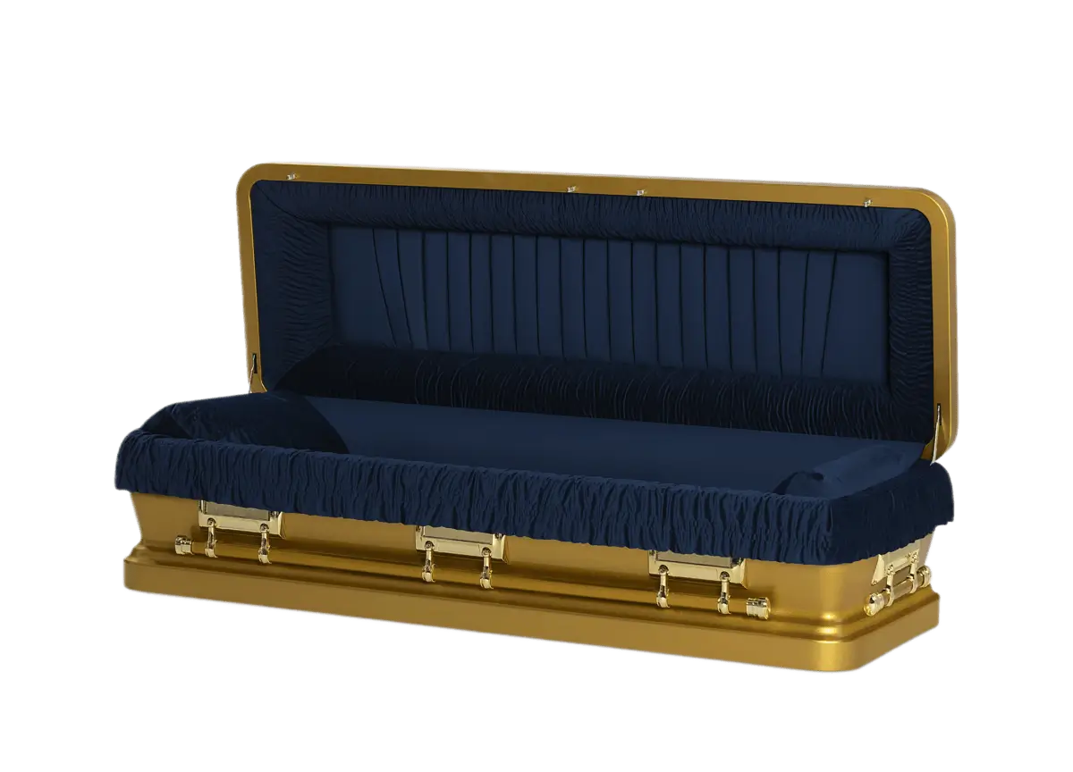 Gold and Blue Casket Full Couch