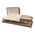 Infinite Gold casket — bronze 20-gauge steel with ivory crepe interior (view 2)