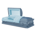 Jefferson Blue casket — blue 20-gauge steel with blue interior