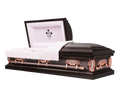 Legacy Harmony casket — dark orchid 18-gauge steel with pink velvet interior