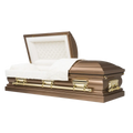 Legacy Series Gold casket — bronze 18-gauge steel with white velvet interior